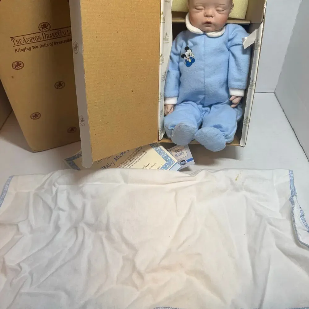 Vintage 90s The Ashton Drake Galleries Baby Mickey Doll Missing Acessories